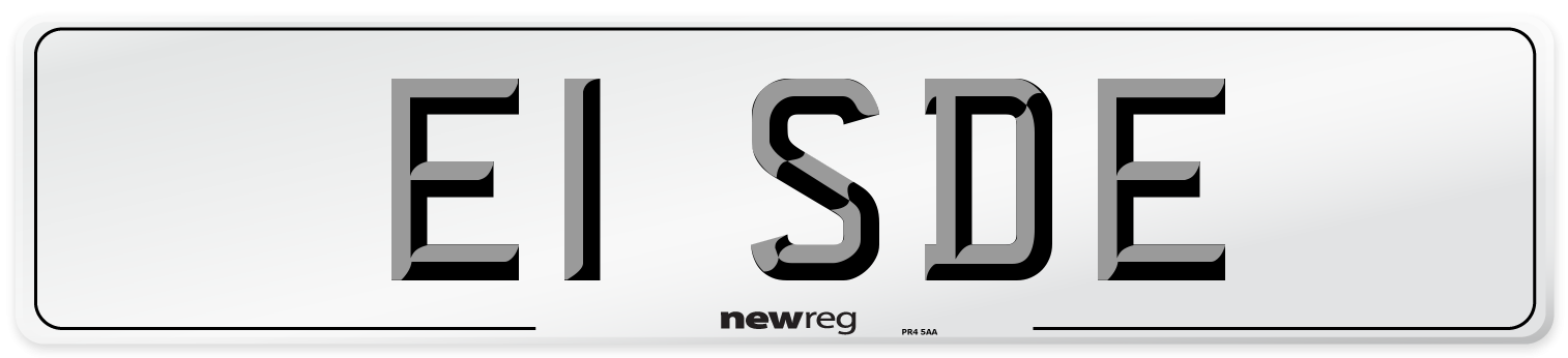E1 SDE Number Plate from New Reg